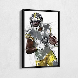 JuJu Smith-Schuster Poster Pittsburgh Steelers Football Painting Hand Made Posters Canvas Framed Print Wall Art Man Cave Gift Home Decor
