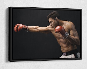 Muhammad Ali Punch Poster Boxing Hand Made Posters Canvas Print Wall Art Home Decor