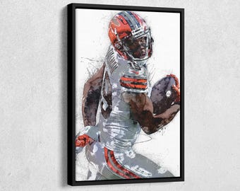 Cedric Tillman Canvas Print - Cleveland Browns Wall Art, NFL Decor for Home & Man Cave, Football Gift, Framed Poster