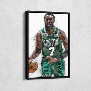 Jaylen Brown Canvas Print - Boston Celtics Star Wall Art, NBA Decor for Home & Office, Basketball Gift, Framed Poster