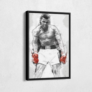Muhammad Ali Art Poster Boxing The Greatest Hand Made Posters Canvas Framed Print Wall Kids Art Man Cave Gift Home Decor