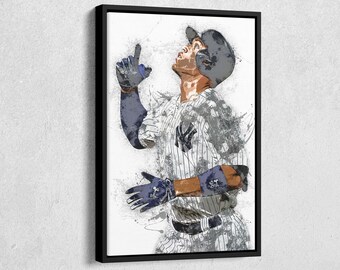 Aaron Judge Canvas Print - New York Yankees Wall Art,  Decor for Home & Man Cave, Baseball Gift, Framed Poster