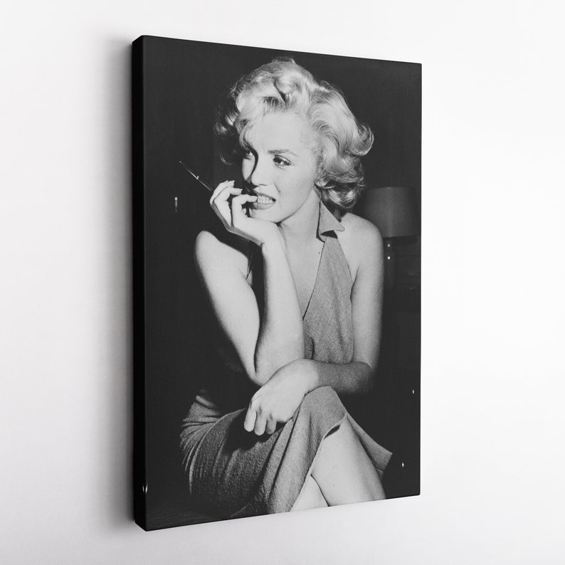 Marilyn Monroe Poster Black and White Actress Model Singer Hand Made ...