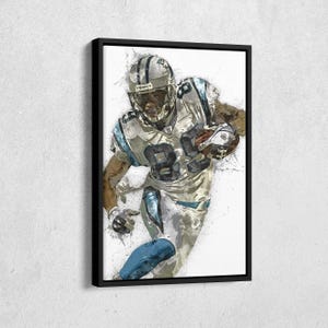 Steve Smith Canvas Print - Carolina Panthers Wall Art, NFL Legend Decor for Home & Man Cave, Football Gift, Framed Poster