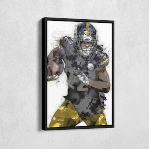 Najee Harris Canvas Print - Pittsburgh Steelers Wall Art, NFL Decor for Home & Man Cave, Football Gift, Framed Poster