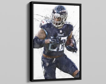 Derrick Henry Poster Tennessee Titans NFL Painting Hand Made Posters Canvas Print Wall Art Home Man Cave Gift Decor