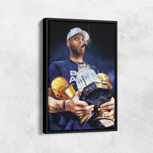 Stephen Curry Poster Golden State Warriors Championship Parade NBA Hand Made Poster Canvas Print Kids Wall Art Man Cave Gift Home Decor