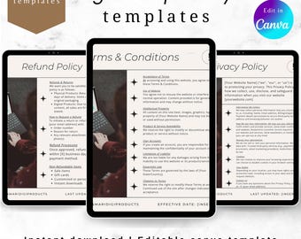Legal Policy Bundle: Canva & PDF Templates for Website Privacy, Terms, Refunds