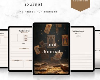 Printable Tarot Journal: Card Meanings, Spreads, Moon Tracker (Digital Download)
