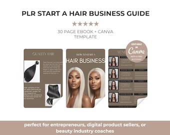 Guida PLR per avviare un'attività di parrucchiere / Ebook di 30 pagine + modello Canva / Download digitale modificabile