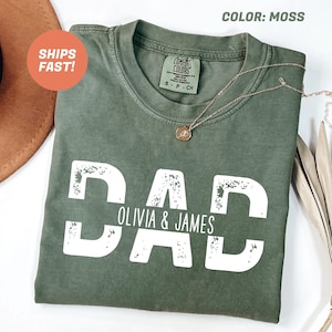 Custom Dad Shirt with Kid Names, Father&#39;s Day Gift, New Dad Tshirt, Personalized Dad T-Shirt, Custom Kids Names Shirt, Fathers Day Shirt
