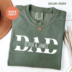 Custom Dad Shirt with Kid Names, Father&#39;s Day Gift, New Dad Tshirt, Personalized Dad T-Shirt, Custom Kids Names Shirt, Fathers Day Shirt