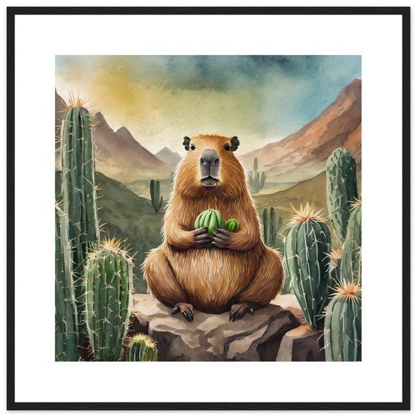 Capybara relaxing in desert