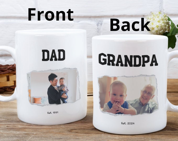 Personalize Promoted Dad to Grandpa Mug, New Grandpa, Grandparents Pregnancy Announcement, Gift Father, Grandpa, Baby Reveal, Coffee Cup