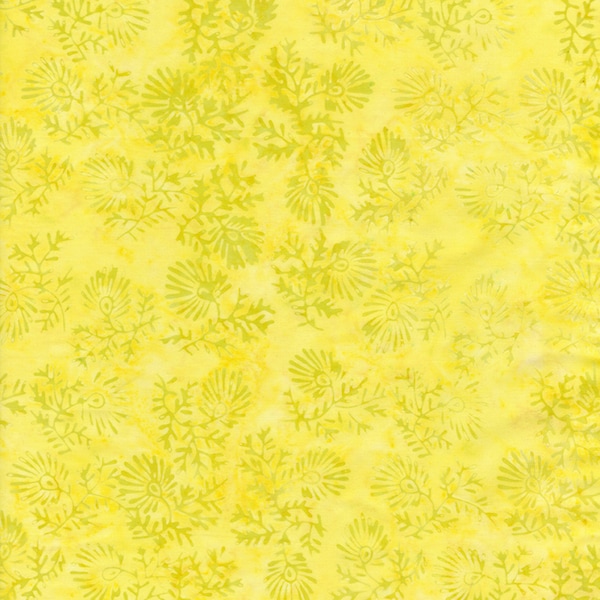 Tonga Batik Splash by Timeless Treasures -Lemon Snowflake Leaves B7712-LEMON – Batik Fabric