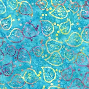 Tonga Batik Splash by Timeless Treasures - Turquoise Water Leaves B2513-TURQUOISE – Batik Fabric