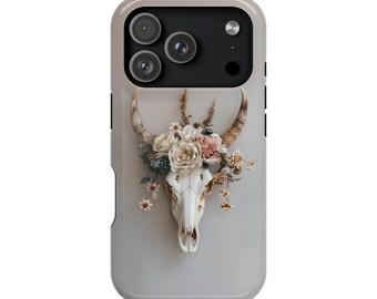 Boho Bones Floral - Tough iPhone Case, SlimSnap Case, Popular Phone Case - BLNK