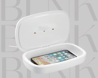 Spa para teléfono personalizado / Cápsula de esterilización UV y carga, limpiador de teléfono, UV, funda esterilizadora, teléfono y accesorios - BLNK