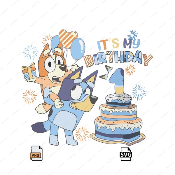 Bluey Birthday Boy PNG, Birthday Boy Png, Bluey Png, Bluey Png File, Bluey Party Png, Bluey Family png, Bluey Dogs Png