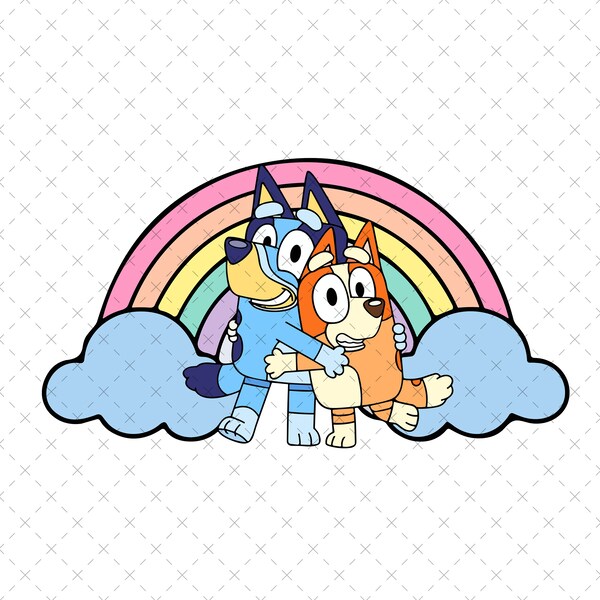 Bluey Rainbow Png, Bluey Friends Png, Bluey Png, Bluey Birthday Png, Bingo Png, Bluey Family Png, Bluey and friends Png