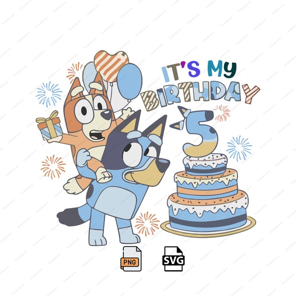 Bluey Geburtstagsjunge Mädchen PNG, Geburtstagsjunge Png Png, Bluey Png, Bluey Png-Datei, Bluey Party Png, Bluey Familie png, Bluey Hunde Png