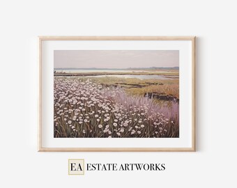 Marshland Whispers - Tranquil Meadow Digital Art Print