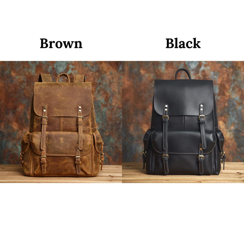 Personalized Leather Backpack Men, Office Backpack, Laptop Backpack