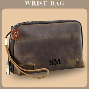 Cartera de cuero para hombre, cartera de cuero, bolso de mano para hombre, cartera de mano, cartera, bolso de mano, bolso de mano, regalo personalizado para él