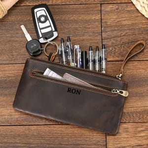 Leder Geldbörse für Männer, Handytasche, Männer Geldbörse Brieftasche, Handgelenk Gürtel schlanke Brieftasche, Kartenhalter Geldbörse, Geschenk für ihn, Geschenk für sie