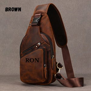 Sac poitrine en cuir pleine fleur pour homme, sac bandoulière, sac de voyage, sac bandoulière, sac de sport sac messager sac de sport, cadeaux personnalisés pour lui