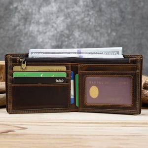 Personalized Leather Wallet, Bifold Men's Wallet, Leather Purse, Coin Wallet, Groomsmen Wallet, Anniversary Gift for him, Father's Day gift