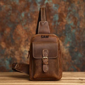 Bolso bandolera de cuero para hombre, bolso bandolera, bolso de pecho, bolso de mensajero, bolso de viaje, bolso de hombre, bolso de montar, riñonera, regalos de cumpleaños personalizados para él