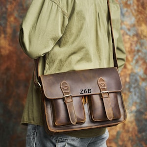 Porte-documents en cuir personnalisé pour homme, sac de bureau, sac à bandoulière, sac d'ordinateur portable, sac de voyage, sac messager d'affaires, cadeau personnalisé pour lui