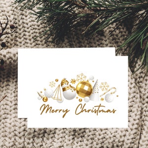 Elegante biglietto d'auguri 5x7 stampabile in oro e bianco con busta abbinata, download digitale
