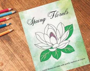 Spring Floral Digital & Printable Coloring Book