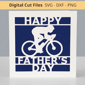 Archivos de corte digital para tarjetas del Día del Padre ciclista - SVG DXF PNG - descarga instantánea para hacer una tarjeta del Día del Padre para un papá ciclista - papá fanático del ciclismo