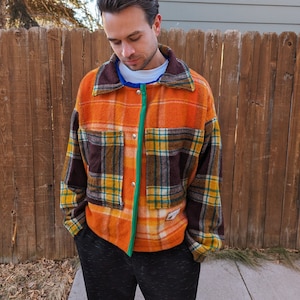 The Far Out Upcycled Wool Jacket, Upcycled Coat, Stylish Jacket, Unique Outerwear, Sustainable Clothing, Slow Fashion
