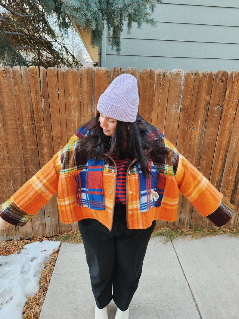 Upcycled Wool Blanket Jacket Etsy