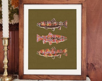 Forelkunstdruk: moderne visillustratie uit het midden van de eeuw, gicleeposter