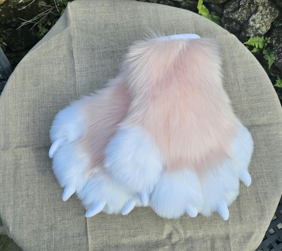 Pastel Pink Faux Fur Puffy Paws: Cosplay Costume Gloves - Etsy