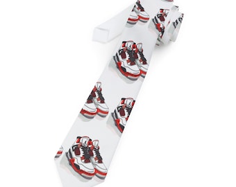 Nike Jordan 4 OG Fire Corbatas divertidas y elegantes para hombres y mujeres, perfectas para la oficina o eventos