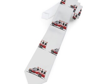 Ambulance EMT Fun and Stylish Ties for Men and Women - Perfect for Office or Events