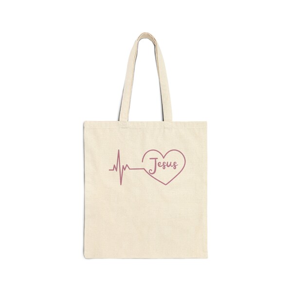 My Heart, Beats for, Jesus, Canvas Bag, Christian, Faith, God, Religious, Encouraging, Inspiring, Women