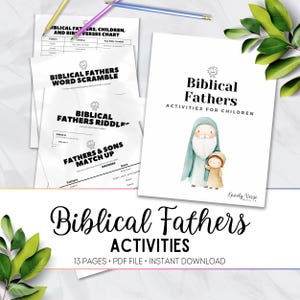 Activités pour la fête des pères pour les enfants, jeux de mots bibliques pour les papas, énigmes et correspondance avec un corrigé | Téléchargement instantané| PDF imprimable| 5011