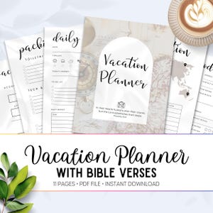 Urlaubsplaner für Christen, Glaubensbasierter Urlaubsreiseveranstalter mit Bibelversen, Mission Trip Scripture Journal- Printable- 7002