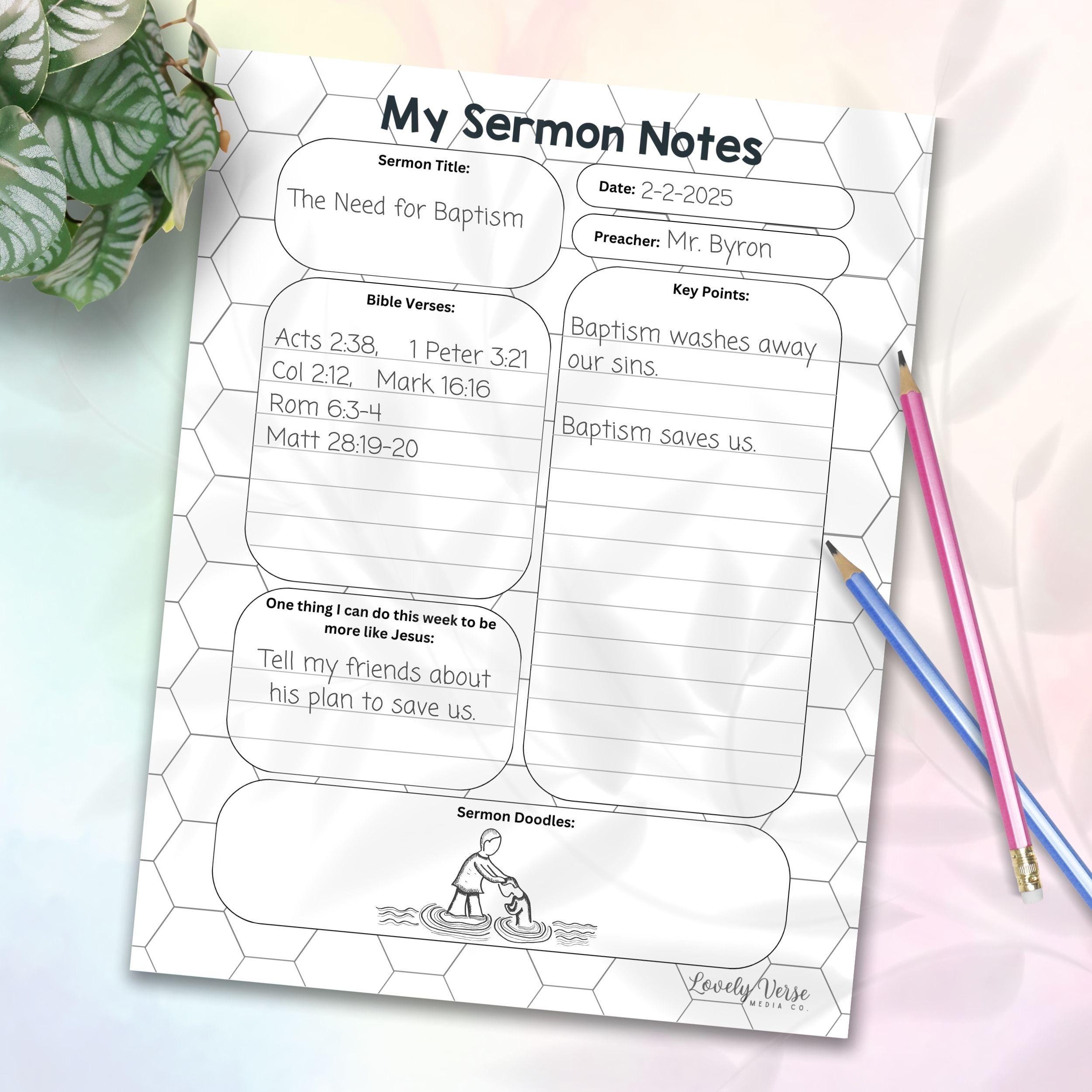 Printable Sermon Notes For Kids Children S Sunday School Outline