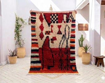 Luxury Moroccan Berber Rug 5x8, 4x6, 3x5 –One of a Kind Abstract Tribal Carpet,