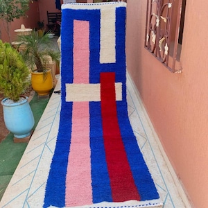 Rug runners morocco handmade wool runner rug for hallway beni ourain handnotted berber hand woven carpet 10 12 14 15 ft long