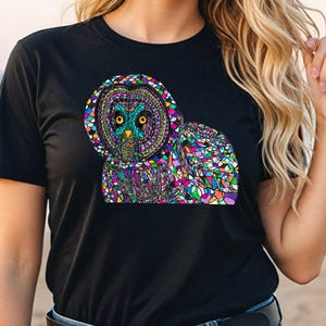 Great grey owl T-shirt | Colorful owl shirt | Shirt for owl lovers | Gift idea for bird nerds