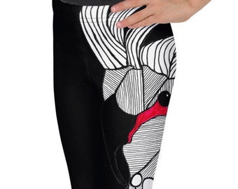 Palm Cockatoo Kid's Leggings | Happy Pants | Children's Cockatoo Leggings | Gift Ideas | Graphic Parrot Pattern | Bird Lover Kid's Leggings